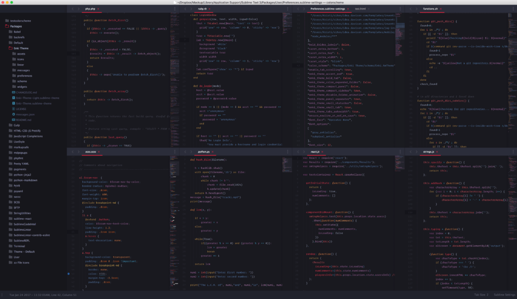 Enki Sublime Text Theme