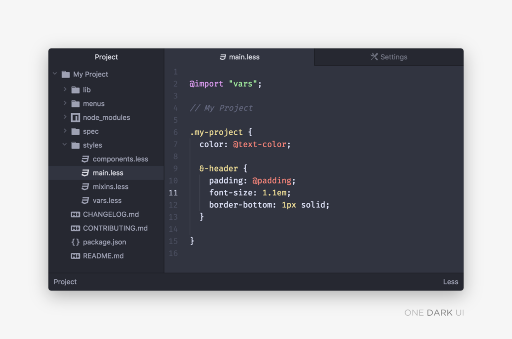 One Dark Sublime Text Theme