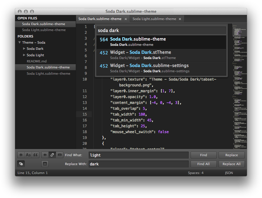 Soda Sublime Text Theme