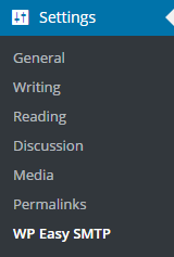 WordPress Easy SMTP Menu